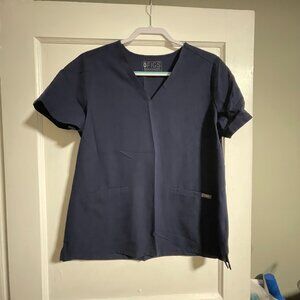 Figs Womens Casma Three-Pocket Scrub Top Navy Size Large